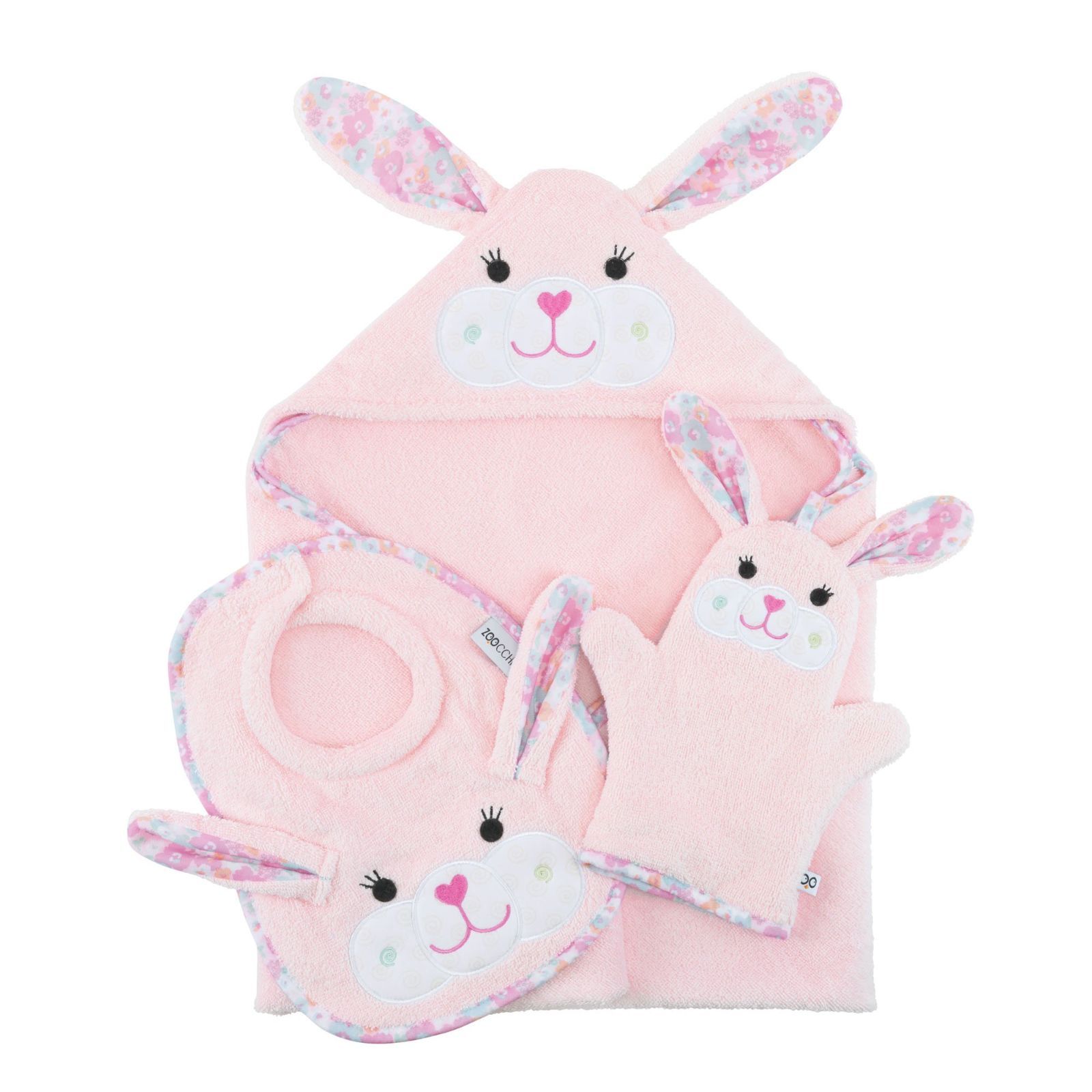 ズッキーニ Zoocchini 日本 お風呂ミトン うさぎ セット 赤ちゃん用 コットン生地 吸水性 贈り物 ZOO 9010