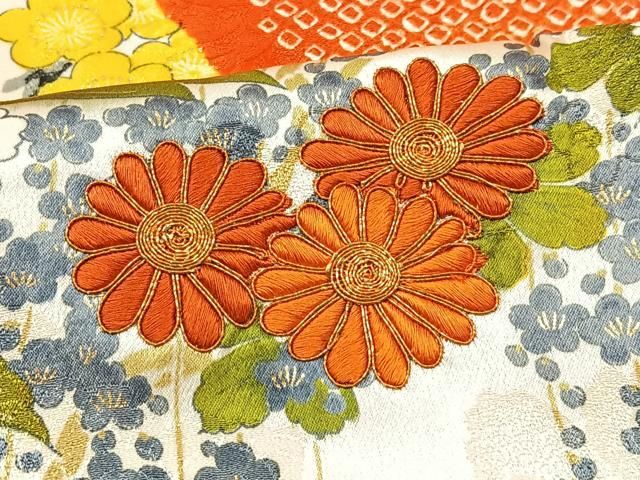 平和屋着物□豪華振袖 駒刺繍 絞り 鼓花文 金彩 正絹 逸品