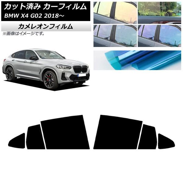 カーフィルム BMW X4 G02 2018年～ リアドアセット カメレオン 選べる3フィルムカラー AP-WFCM0381-RD