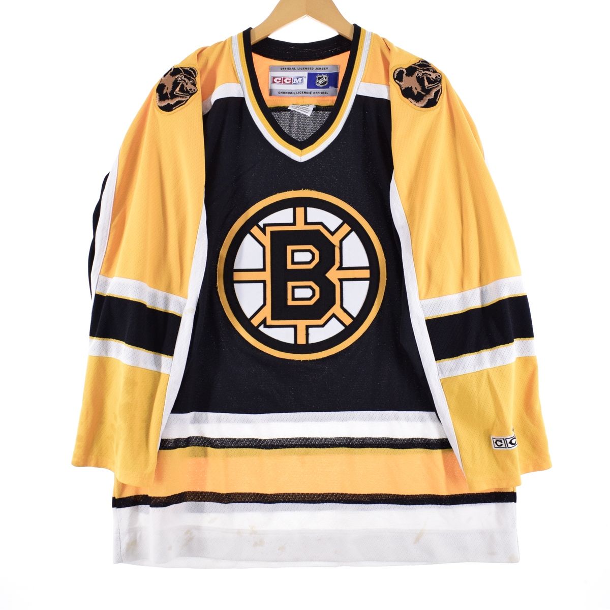 古着 CCM NHL BOSTON BRUINS ボストンブルーインズ Vネック ゲーム