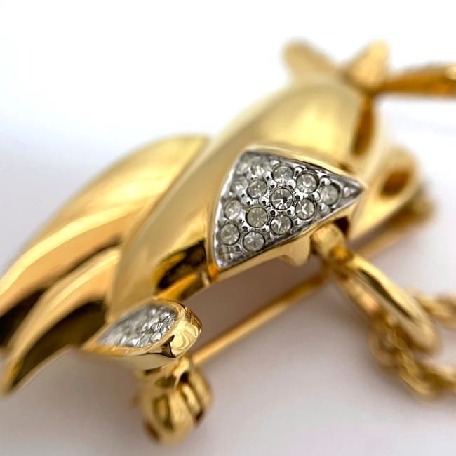 Swarovski ロングネックレス ゴールド 美品】SWAROVSKI スワロフスキー ロングネックレス Y字型