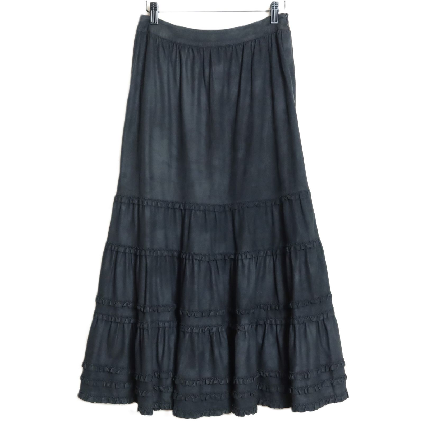 ピンクハウス☆スウェード調♪ギャザースカート 黒系 サイズM