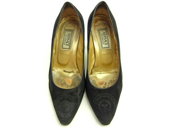 ヴェルサーチ VERSACE パンプス サンバースト ♯35 ブラック