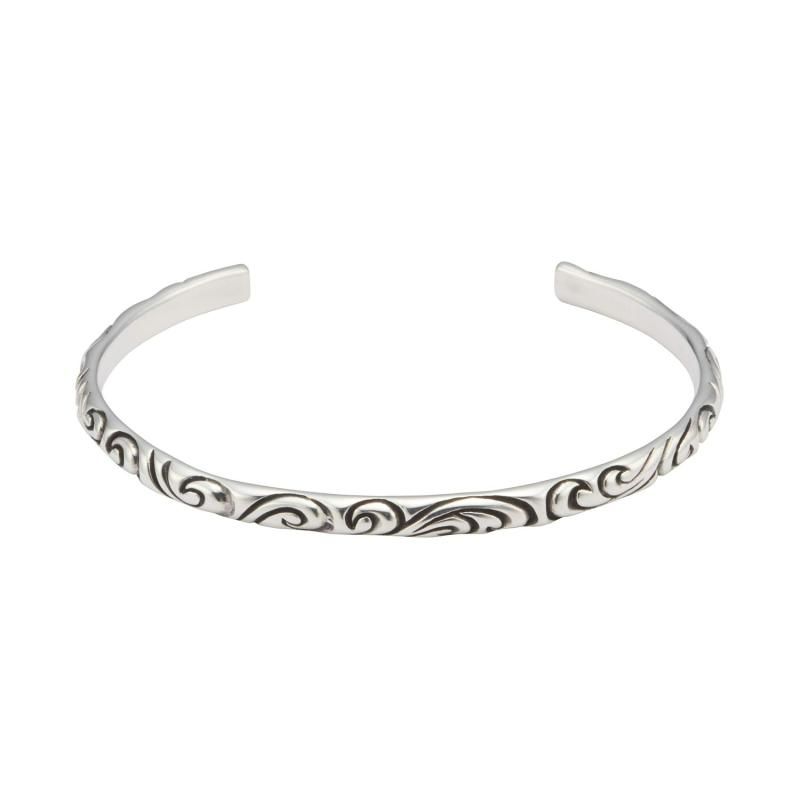 NYN-JEWELRY ARABESQUE BRACELET シルバー925 アラベスクブレスレット バングル メンズ 唐草模様モチーフ フリーサイズ