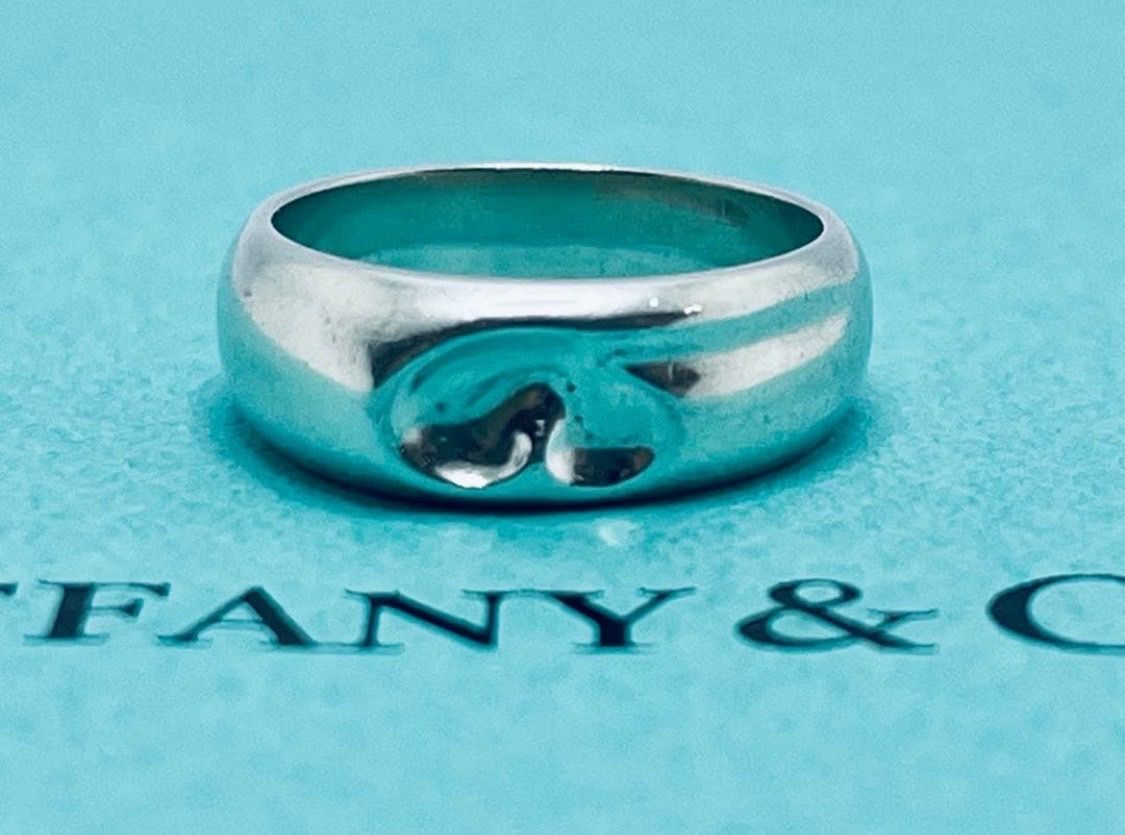 a096 Tiffany&Co. ティファニー カーブド ハート リング シルバー 925
