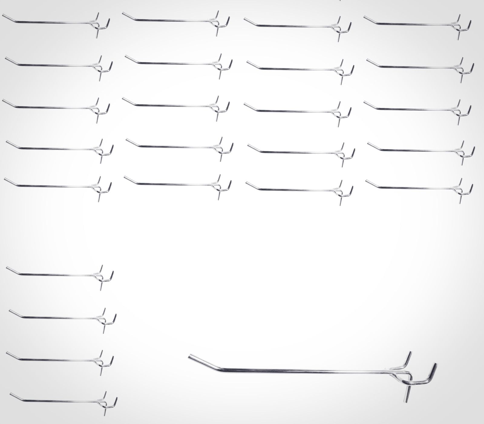 【15cm 25本セット】小物銘選 有孔ボードフック 30mmピッチ スチール製 見せる収納 商品陳列 業務用 25