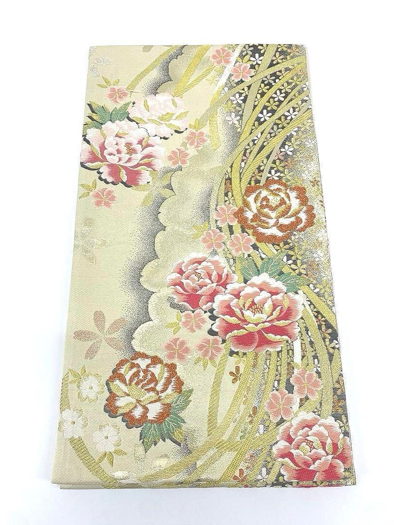 袋帯 正絹 振袖 豪華 牡丹 ロングサイズ