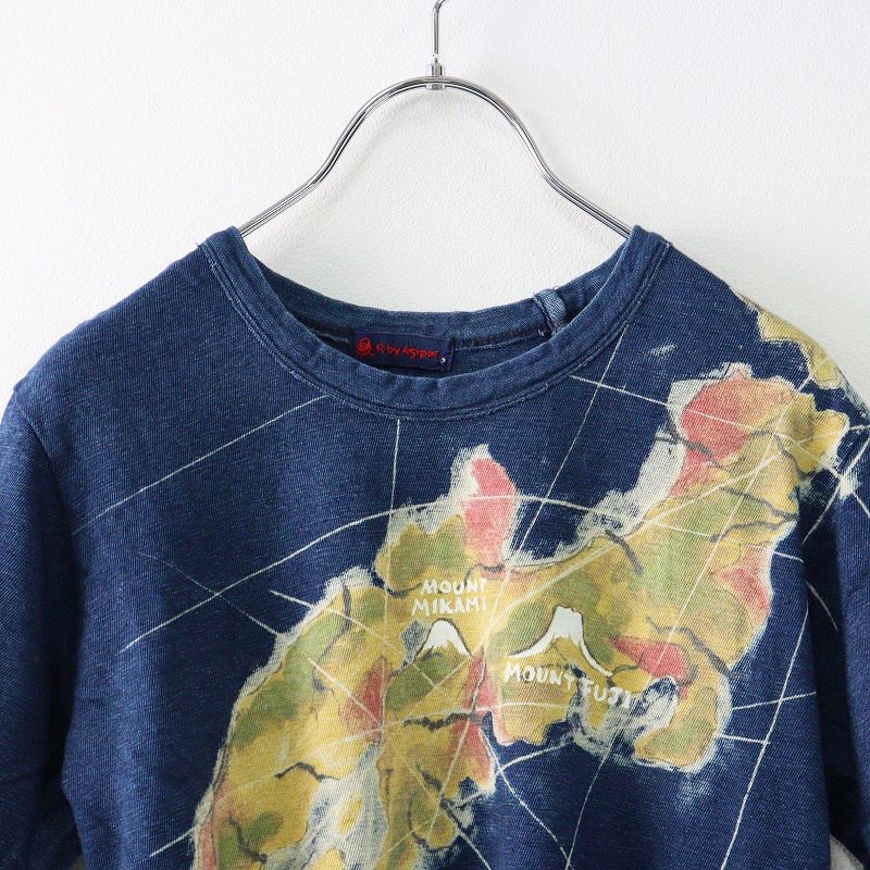 45rpm - 45rpm✨フォーティーファイブ インディゴ Rプリント ロングTシャツ フォーティファイブアール 45R 45rpm 文字絵の45星Tシャツ 1