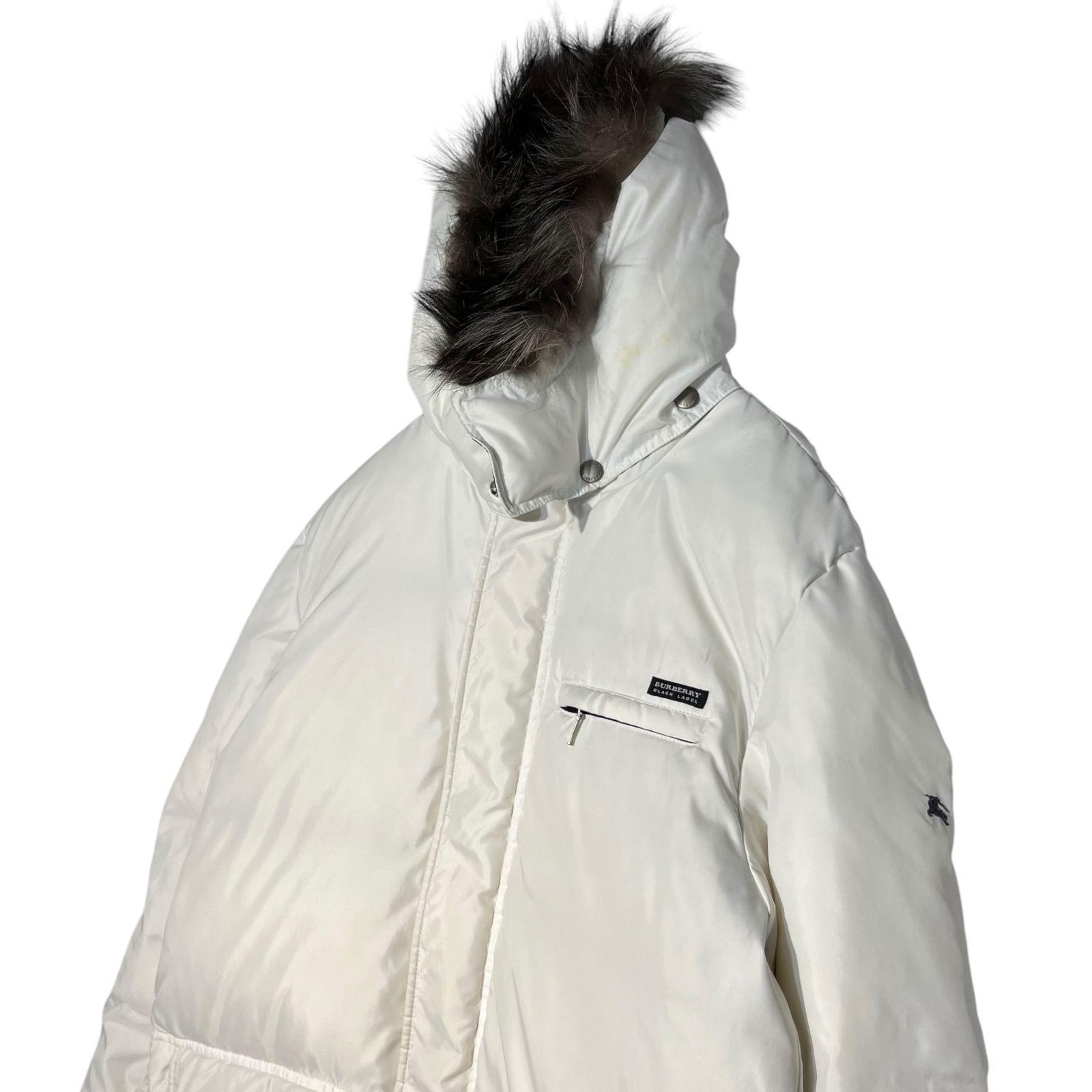 BURBERRY BLACK LABEL ダウンジャケット L ホワイトファー付