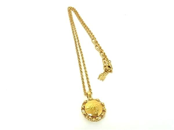 □極美品□ NINA RICCI ニナリッチ ラインストーン ネックレス ペンダント アクセサリー レディース ゴールド系 DG5237 - メルカリ