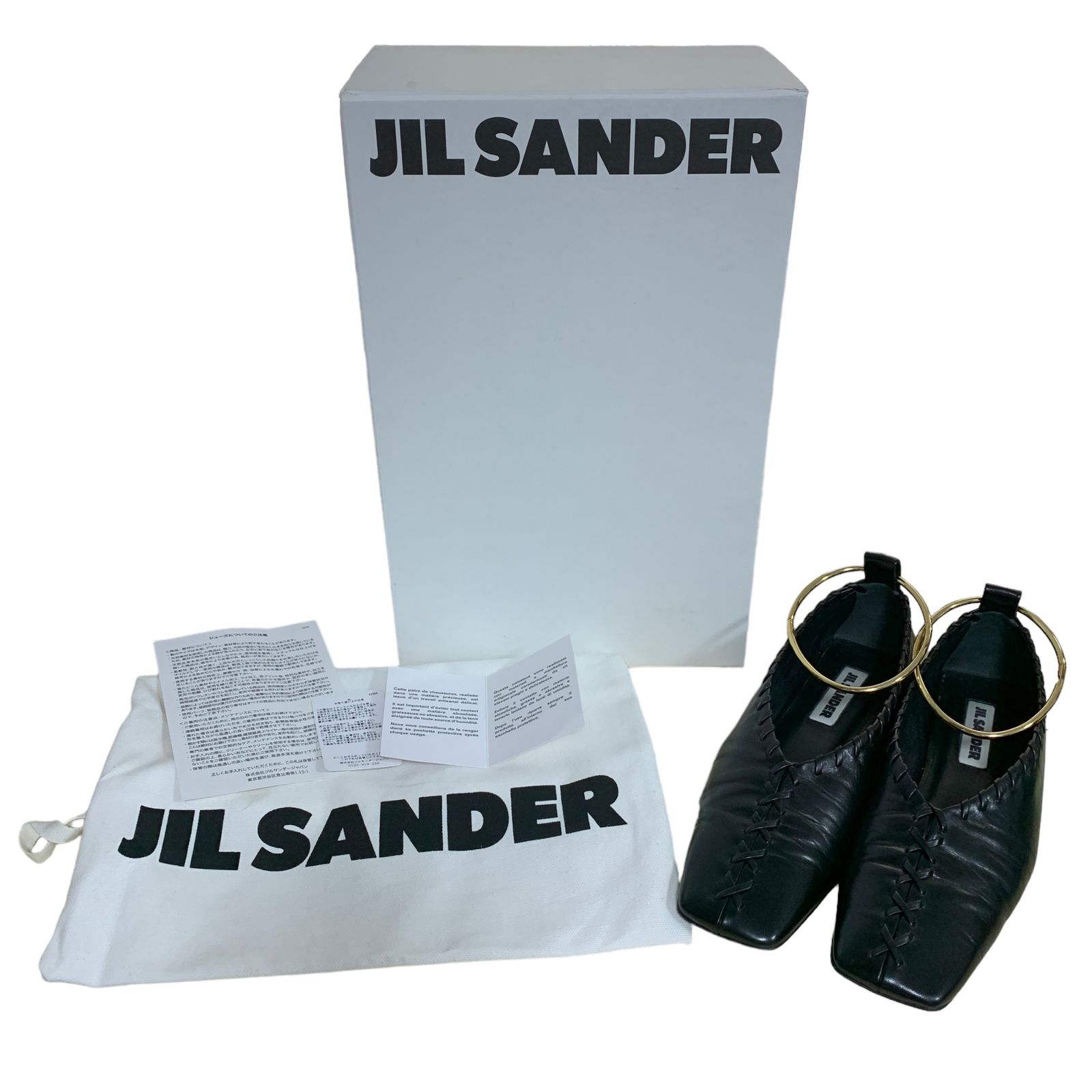 ◇中古品◇JILL SANDER ジルサンダー レザー フラット パンプス バレエ シューズ J15WZ0009 黒 ブラック サイズ：36  レディース R70925NC - メルカリ