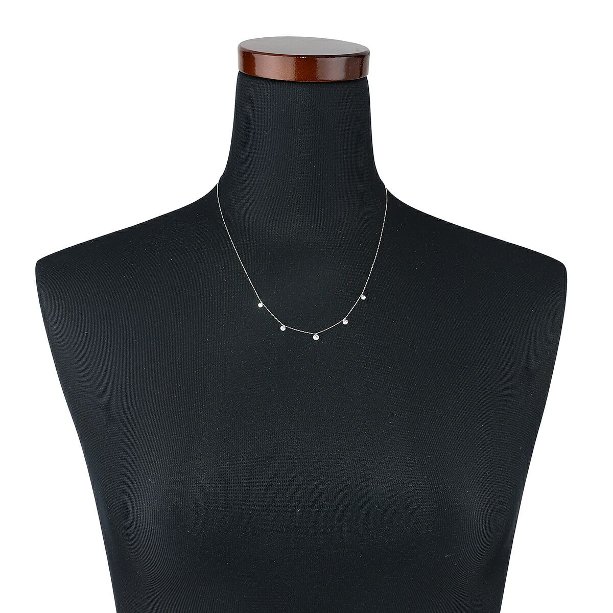 ステーションネックレス ダイヤモンド 0.50ct K18 中古 プレラブド  