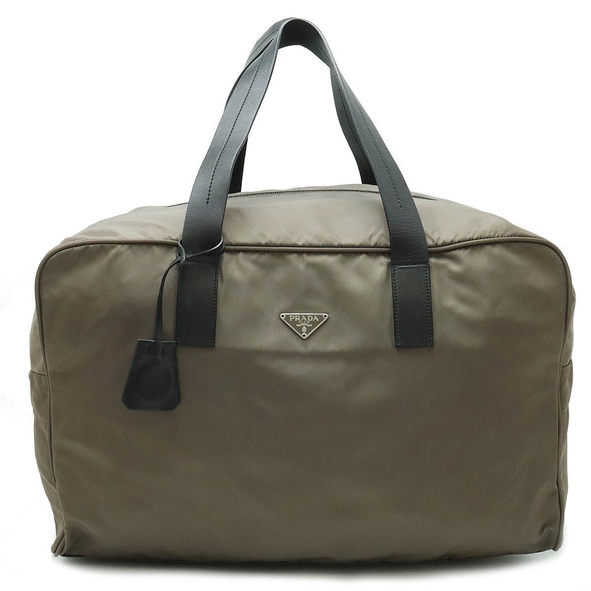 【極美品】PRADA プラダ ボストンバッグ 旅行かばん ナイロン × レザー 極美品 PRADA ボストンバッグ 三角ロゴ ナイロン レザー ギャラ