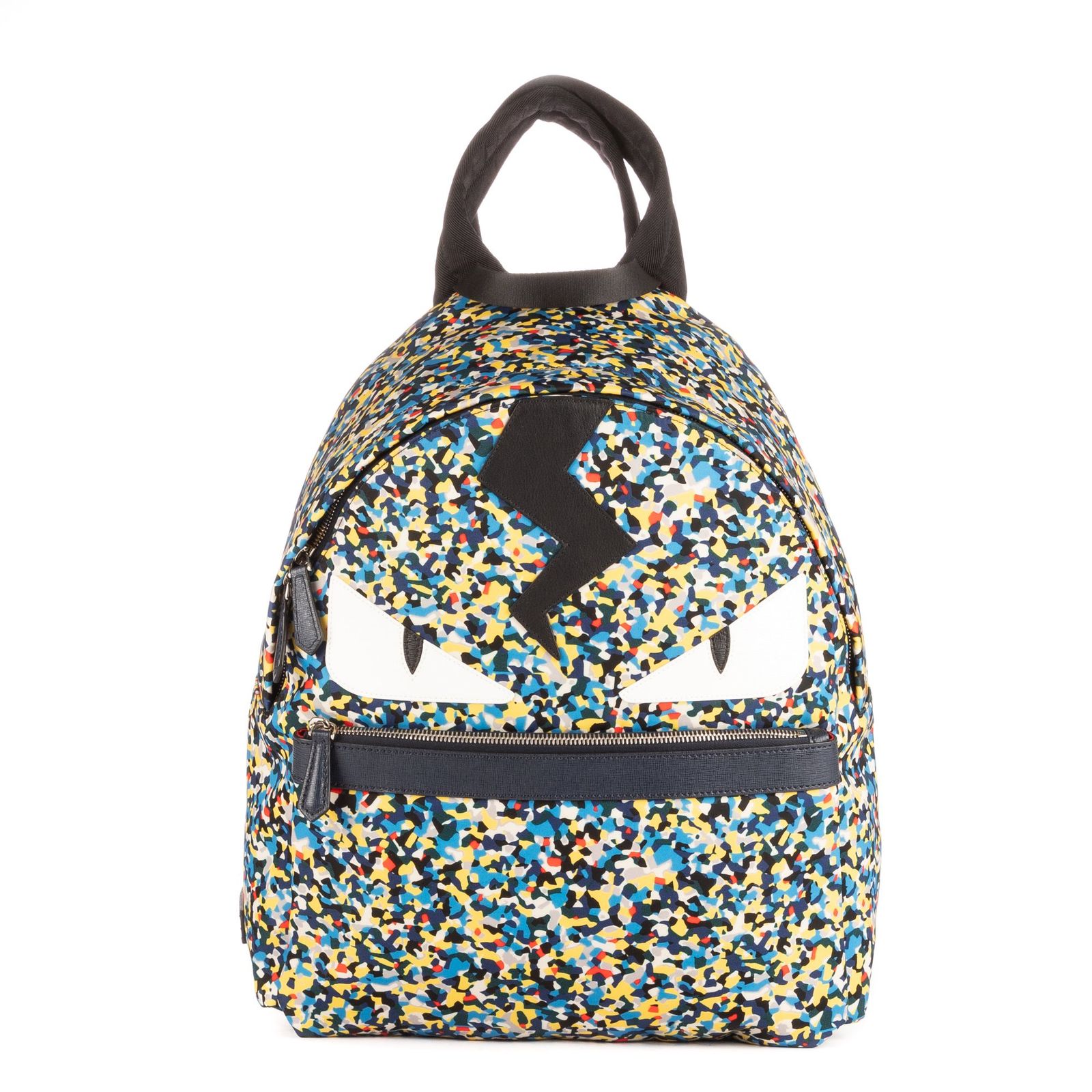 FENDI フェンディモンスター バックパック青 黄色 黒ナイロンキャンバスA