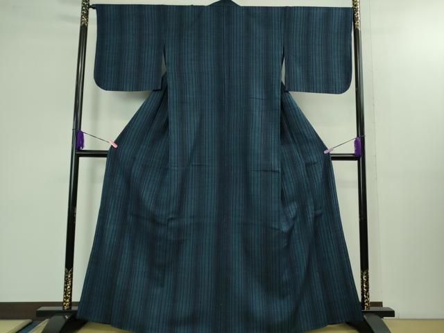 平和屋本店 上 浦野理一 経節紬 単衣 間道 DZAB1383kh5