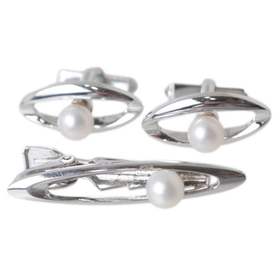 【未使用・箱付き】ミキモト MIKIMOTO  パール カフス タイピン セット 未使用・箱付き】ミキモト MIKIMOTO パール カフス タイピン