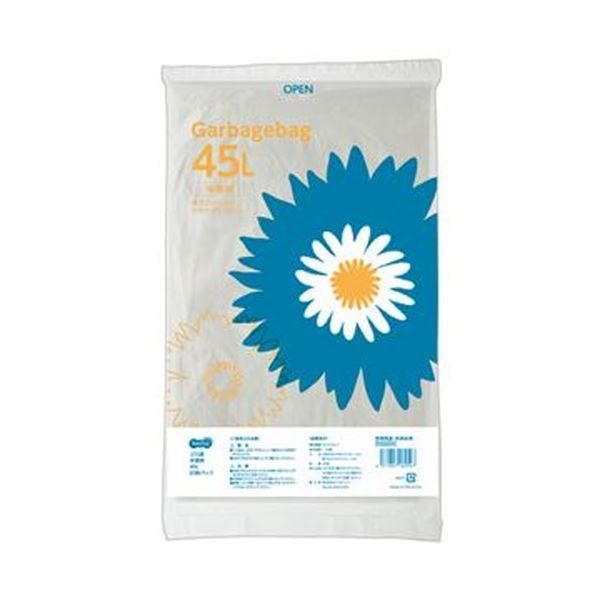 （まとめ）TANOSEE ゴミ袋 半透明 45L 1セット（600枚：20枚×3
