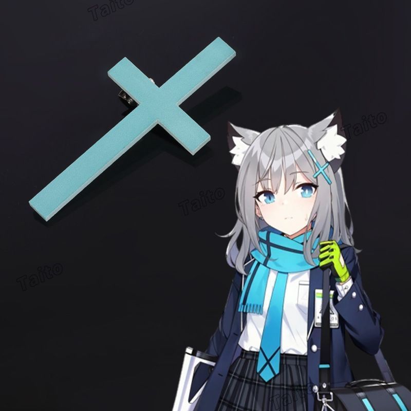 ブルーアーカイブ 砂狼白子 コスプレ 十字架ヘアクリップ