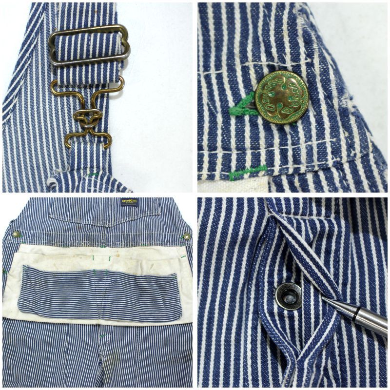 ビンテージ 60s 70s オシュコシュ オーバーオール ヒッコリー ダブルニー 60s vintage OSHKOSH エプロン付き ダブルニー ヒッコリー