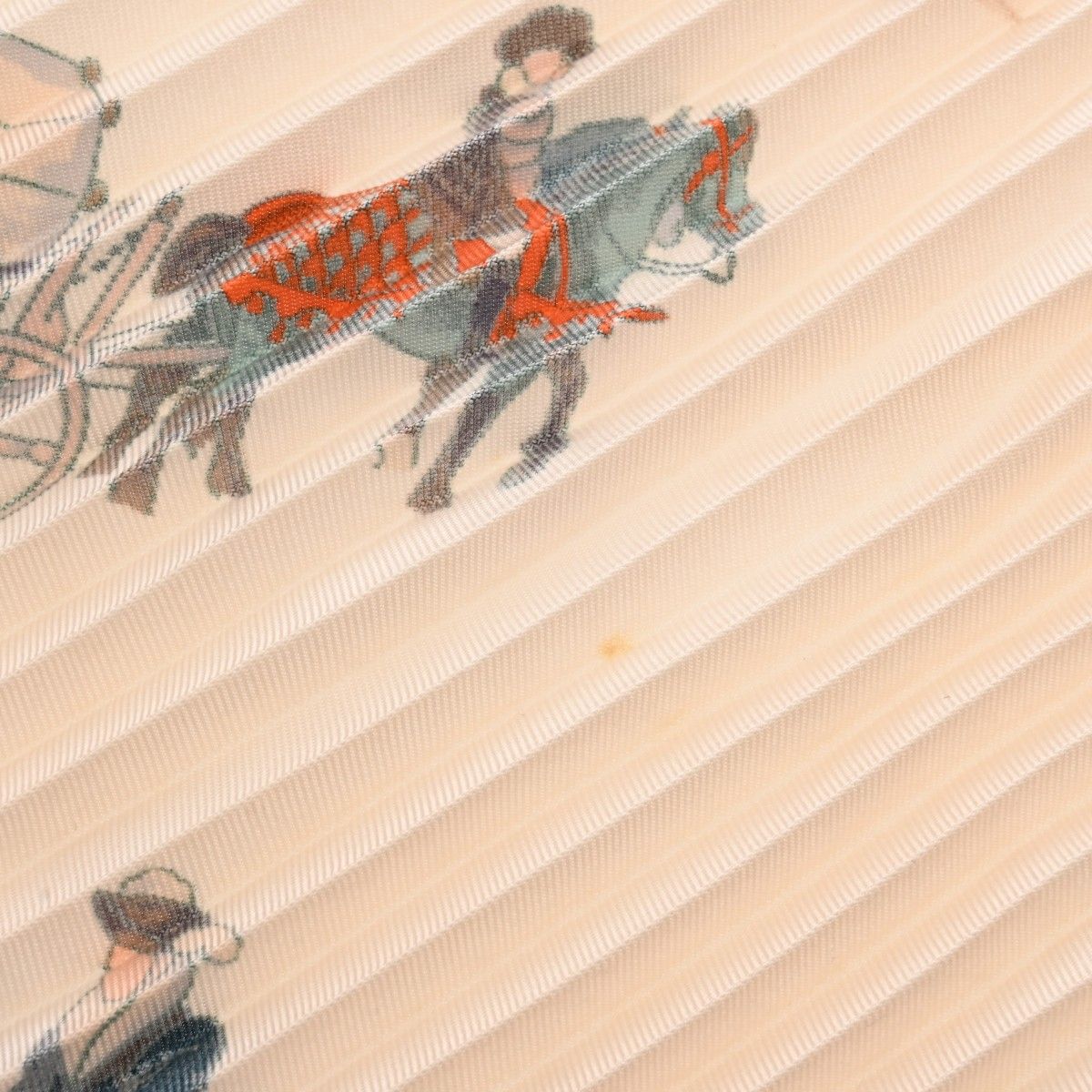 エルメス プリーツスカーフ カレ90 ベージュ レディース シルク100