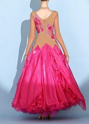 社交ダンスドレス スタンダードドレス モダンダンス 刺繍 オーダー