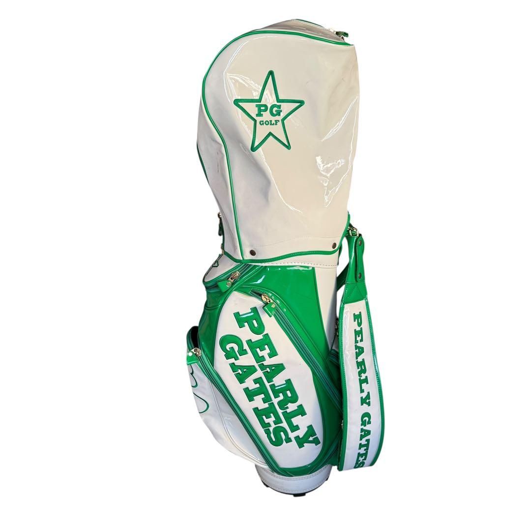 パーリーゲイツ キャディバッグ エナメル グリーン レディース 6分割 カート式