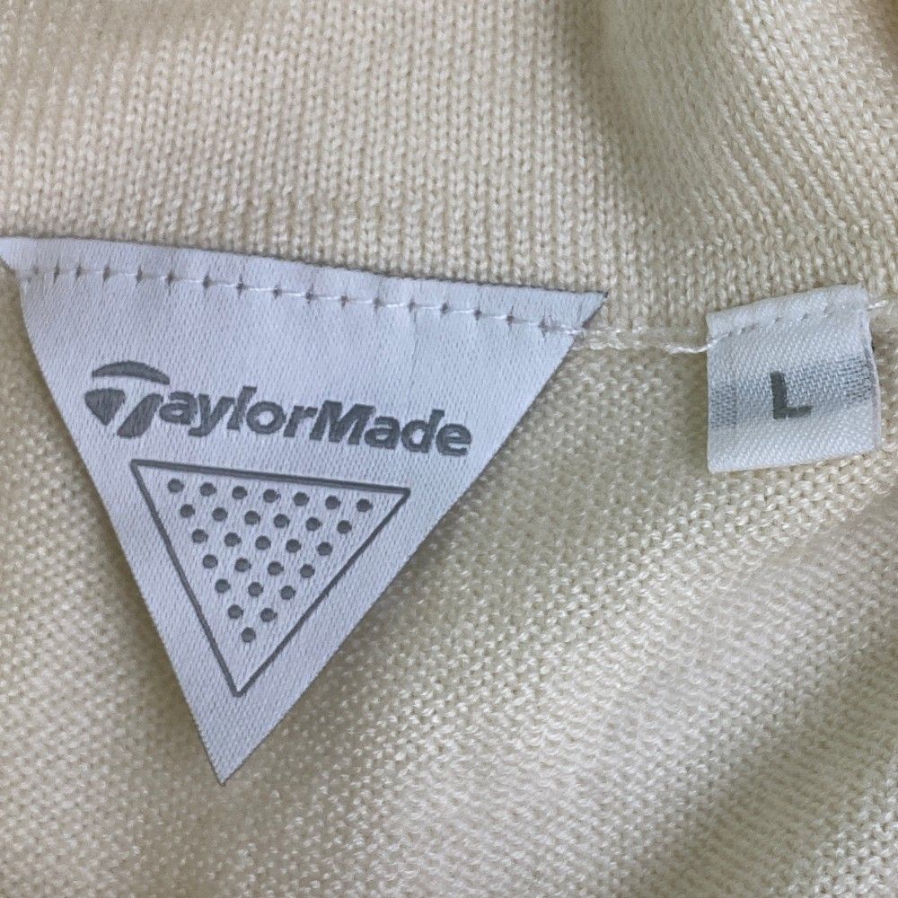 サイズ：L TAYLOR MADE テーラーメイド  ウール混 ニットセーター  ベージュ系 [240101427159] ゴルフウェア メンズ ストスト サイズ：L TAYLOR MADE テーラーメイド ウール混 ニットセーター