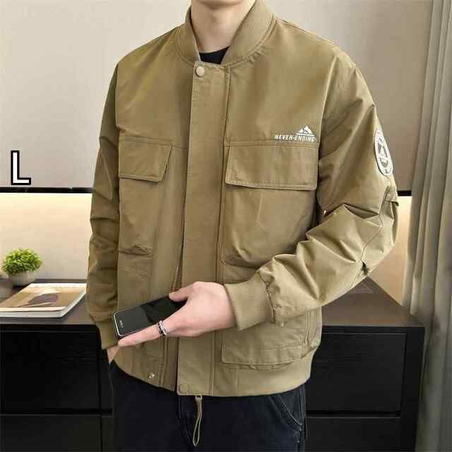 L 春 コーデ メンズ 用 服 シンプル ファッション オシャレ 大人 かっこいい 紳士服 カジュアル ポケット ジャケット カジュアル 通勤スタイル 重ね着コーデ ゆったりシルエット 軽アウター