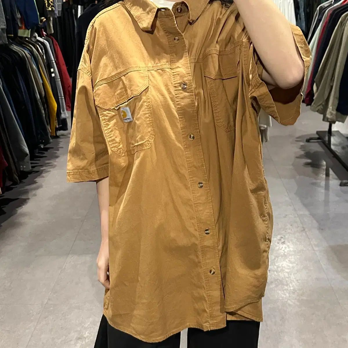 （ 441 ） Carhartt ヴィンテージ 無地 Carhartt(カーハート) 半袖 シャツ 茶色