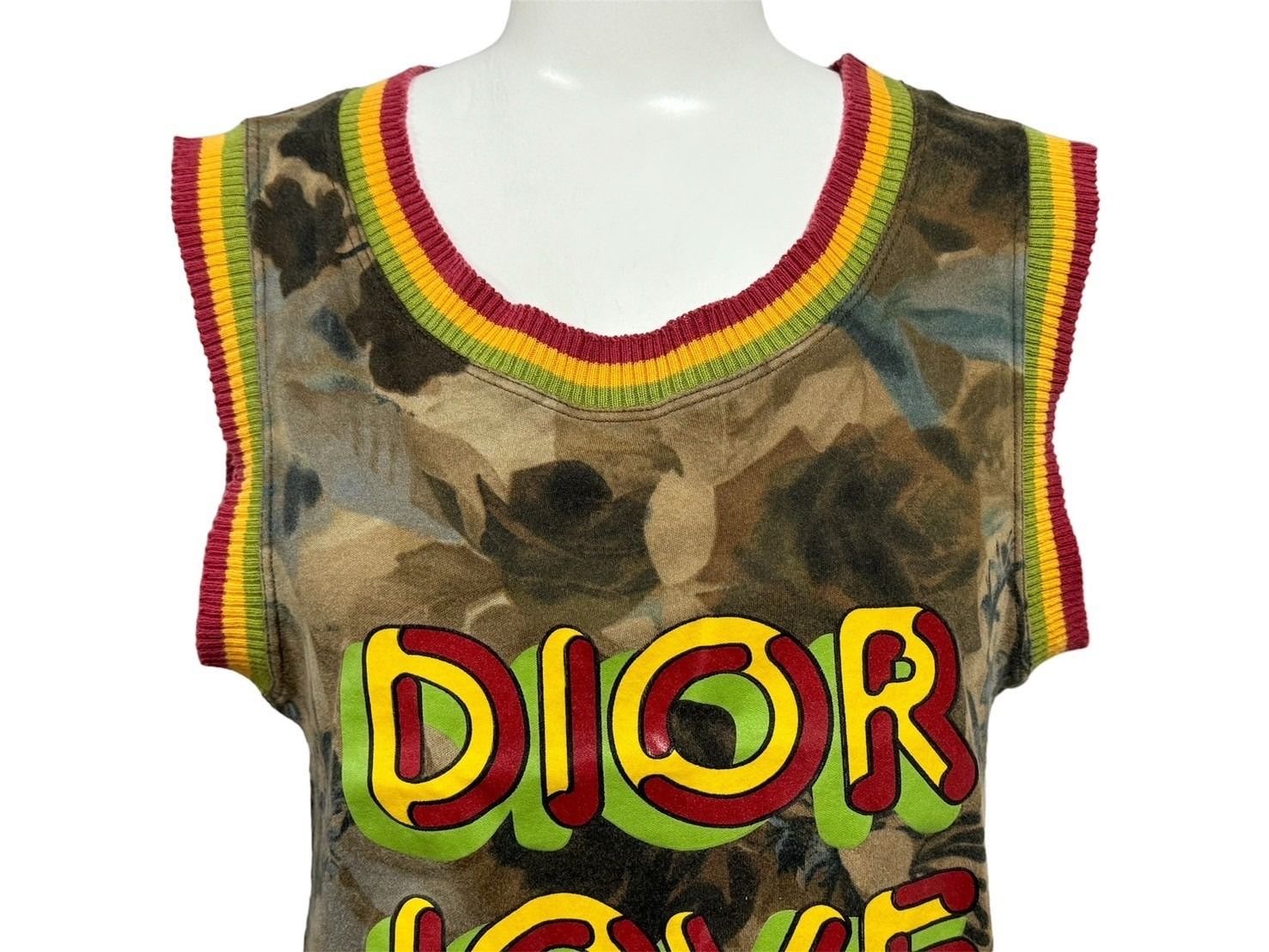 美品　ガリアーノ期　クリスチャンディオール　タンクトップ　カモフラ柄　S相当 美品 ガリアーノ期 クリスチャンディオール タンクトップ カモフラ柄 S