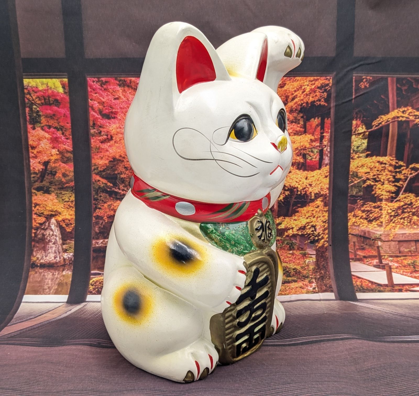 置物■招き猫 千万両 まねきねこ 金運 縁起物 右手 貯金箱 時代物 骨董品■ 縁起物 昭和レトロ 招き猫 貯金箱 まねきねこ 置物 アンティーク 千万