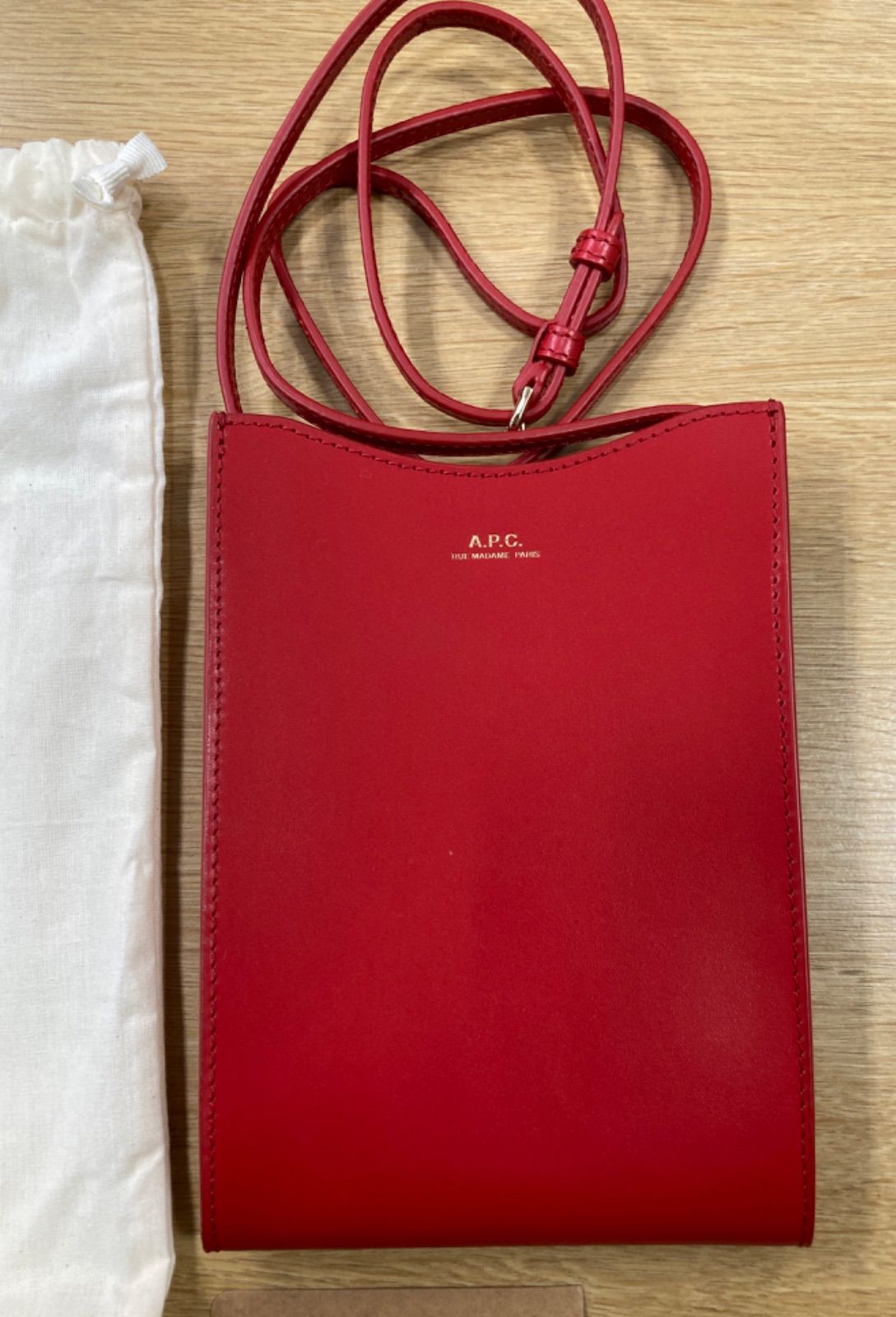 A.P.C. 脱がし ジェイミー レザーバッグ レッド 赤 APC アーペーセー 