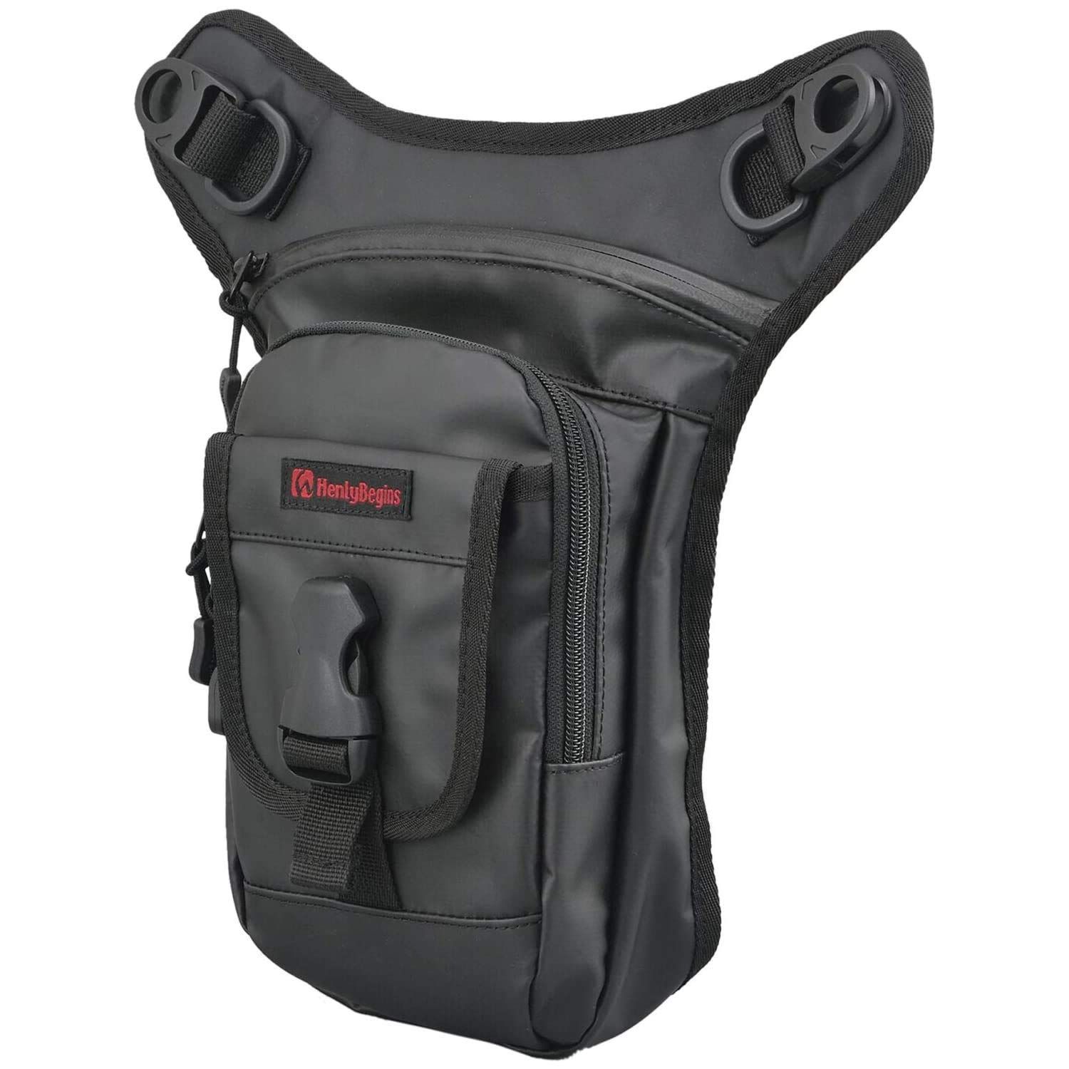 Size:1L/ブラック_PatternName:ターポリン ヘンリービギンズ(Henly Begins) デイトナ バイク用 レッグバッグ 1L ターポリン 長財布収納可 3室構造 ホルスターバッグ2 DH-741 ブラック 96491