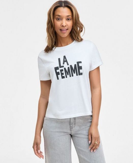 BOUTIQUE de la FEMME 売れ筋商品|||ブティック デ ラ ファム Tシャツ トップス レディース T-shirts White 送料無料】 On 34th レディース シャツ トップス Women's La