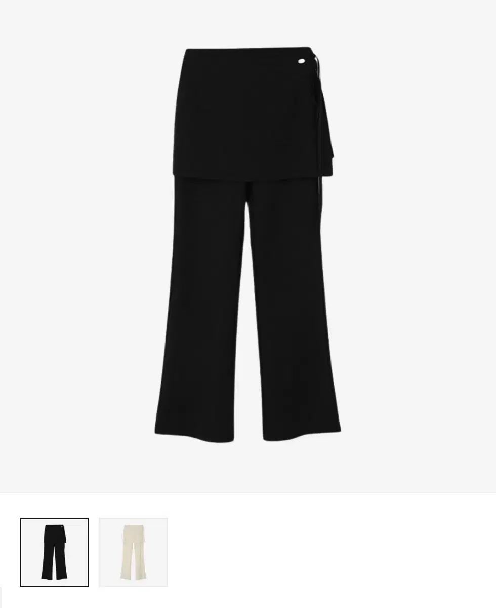 TANNAT ラップ レイヤード スリット パンツ 黒