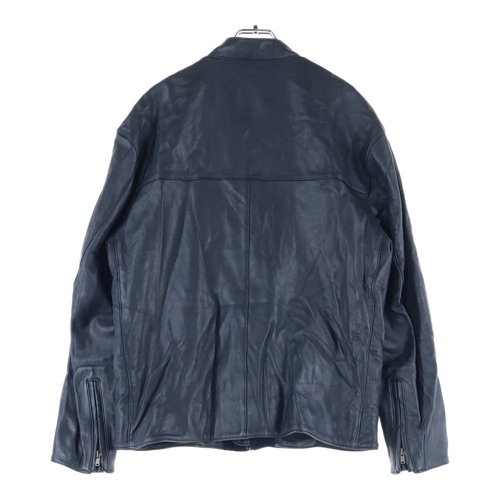 ヒステリックグラマー　レザージャケット　ネイビー HYSTERIC GLAMOUR (ヒステリックグラマー) ゴートレザー ワッペンロゴ