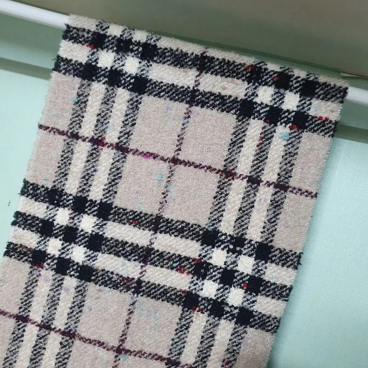 BURBERRY チェック柄マフラー ピンク グレー カシミヤブレンドチェック