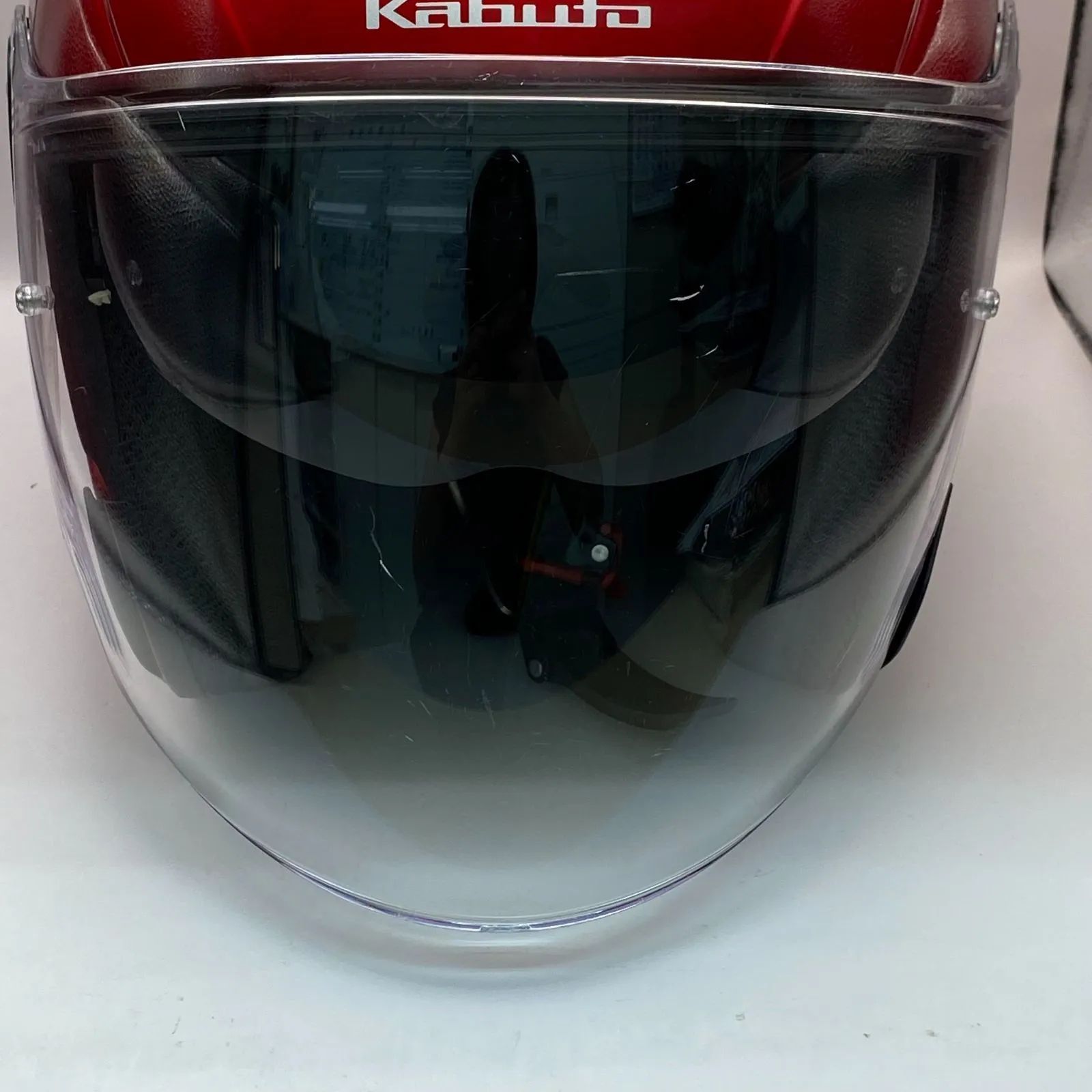 中古　オージーケーカブト(OGK KABUTO)バイクヘルメット システム KAZAMI ホワイトメタリック/ブラック (サイズ:XL) ピンロックシート付 ogk kabuto 中古の通販