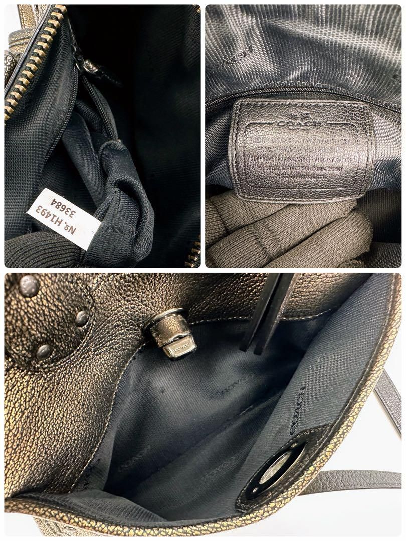 コーチ 33684 ライダー 24 サッチェル メタリックレザー 2wayブラス  