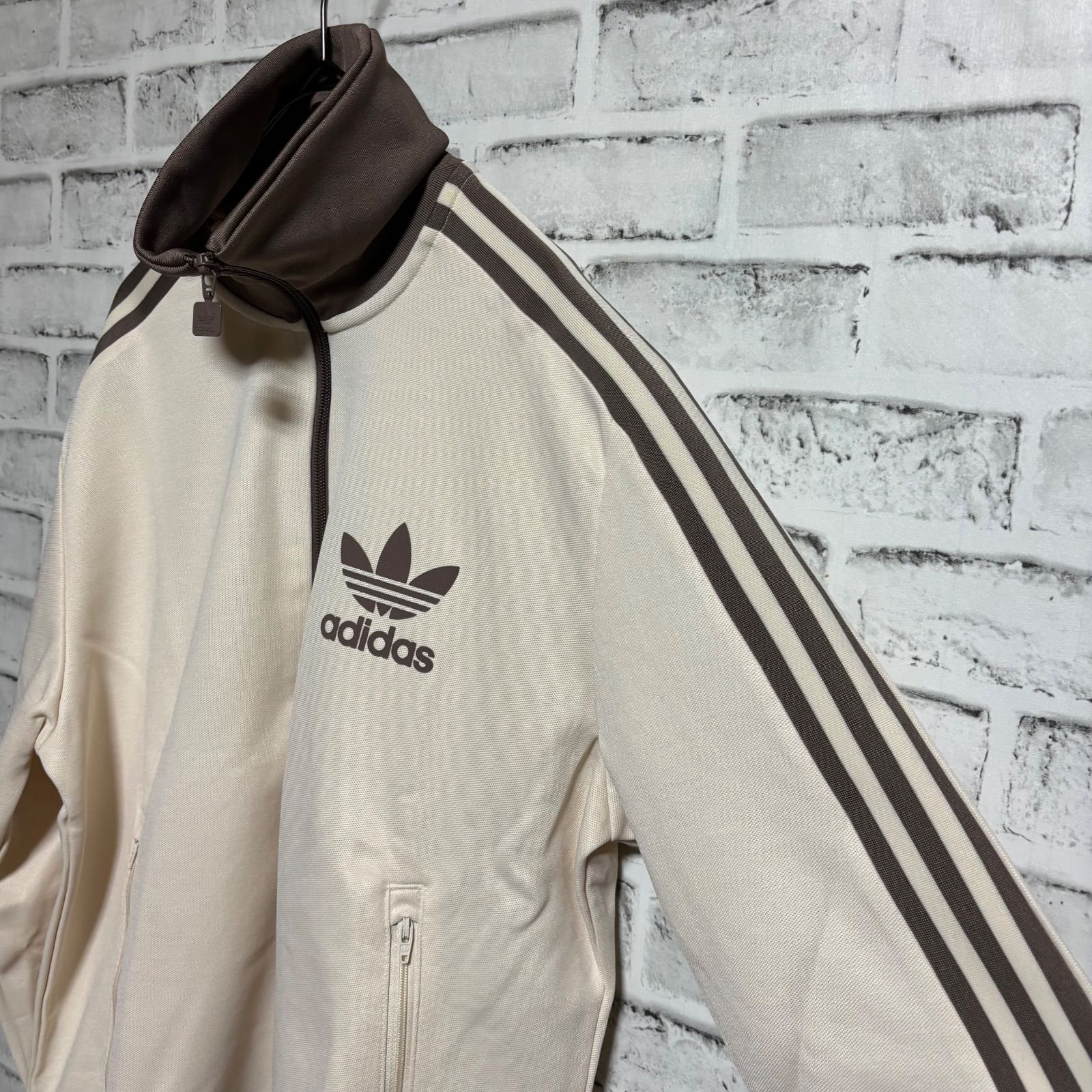 な*2様 adidas トラックジャケット　80s ベージュ/ブラウン 希少 80s アディダス トラックジャケット ブラウン ベージュ