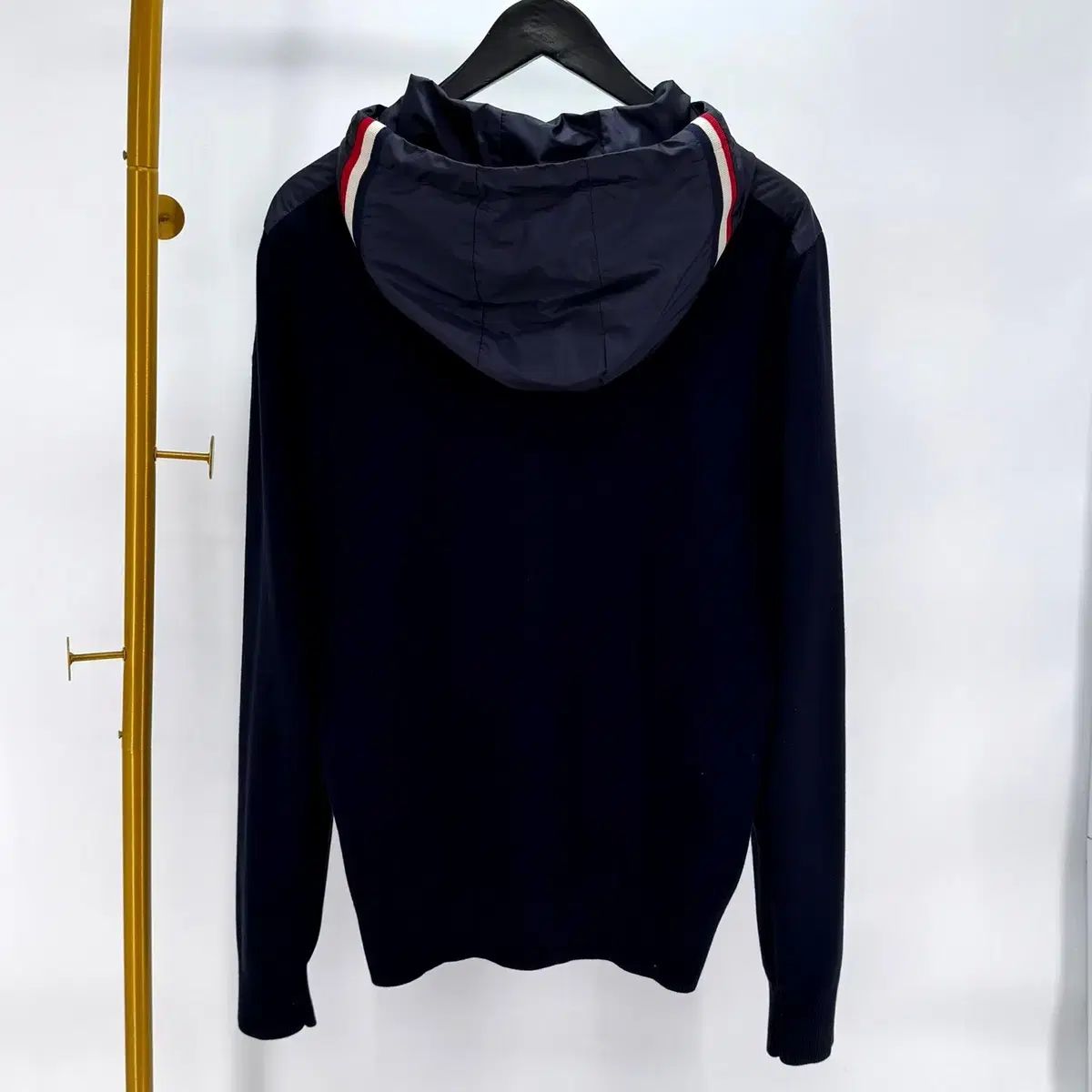 モンクレール MONCLER ニットジップパーカー ネイビー系 フード