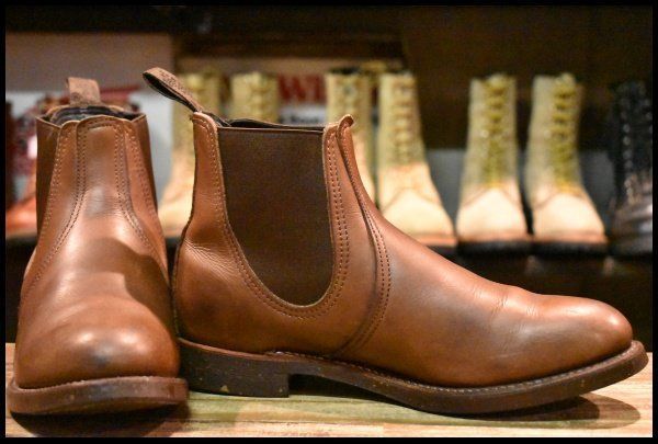 8.5D 14年 レッドウィング 8201 チェルシー ランチャー サイドゴア アンバー ハーネス 茶 ブラウン ブーツ redwing HOPESMORE FI125