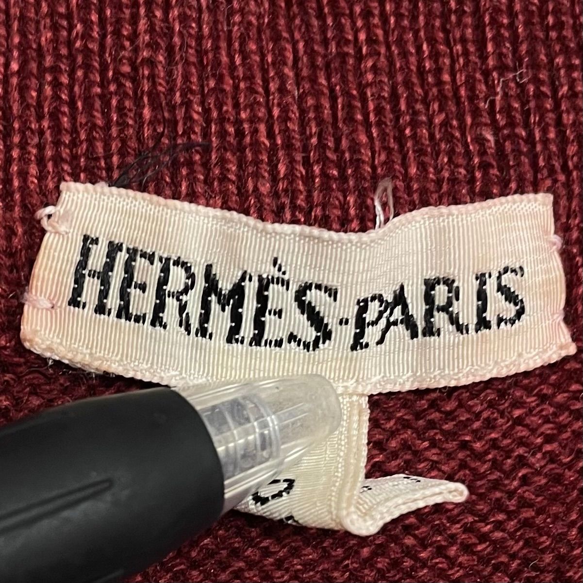 HERMES-PARIS Mサイズ 赤 レザー ニット エルメス レザージャケット 赤 セリエ #36 【新品同様】 HERMES