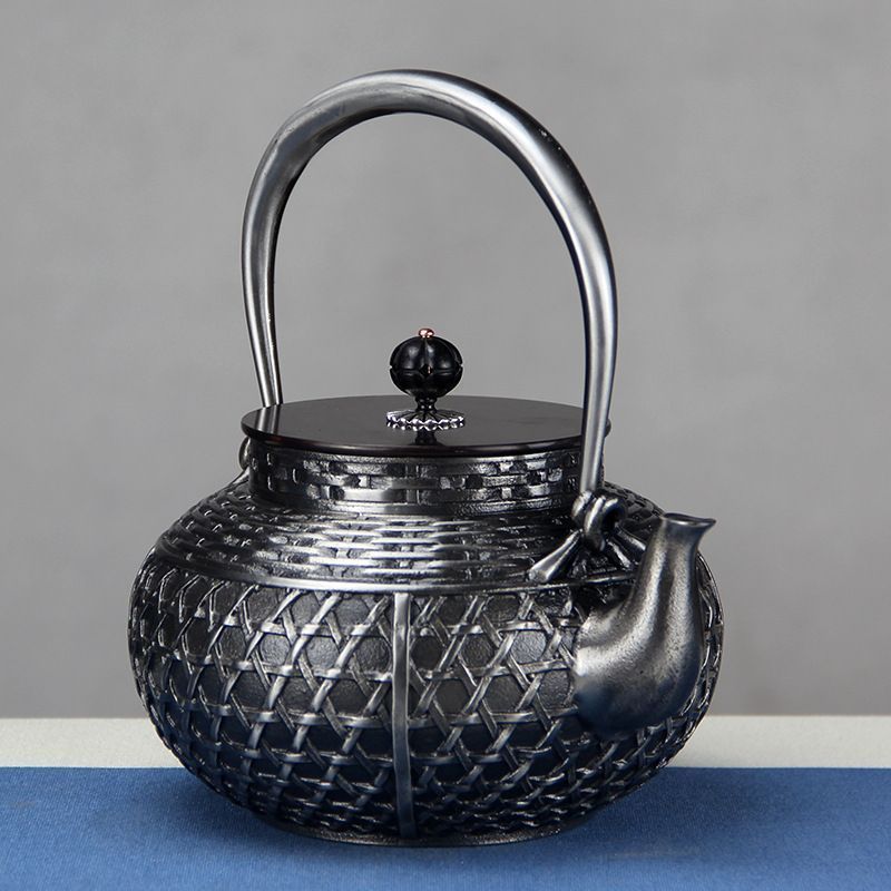 1200ml 純手作業 鉄瓶 鋳鉄ケトル 直火可 南部鉄器 やかん 鉄分補給 鉄器 鋳物 茶道道具
