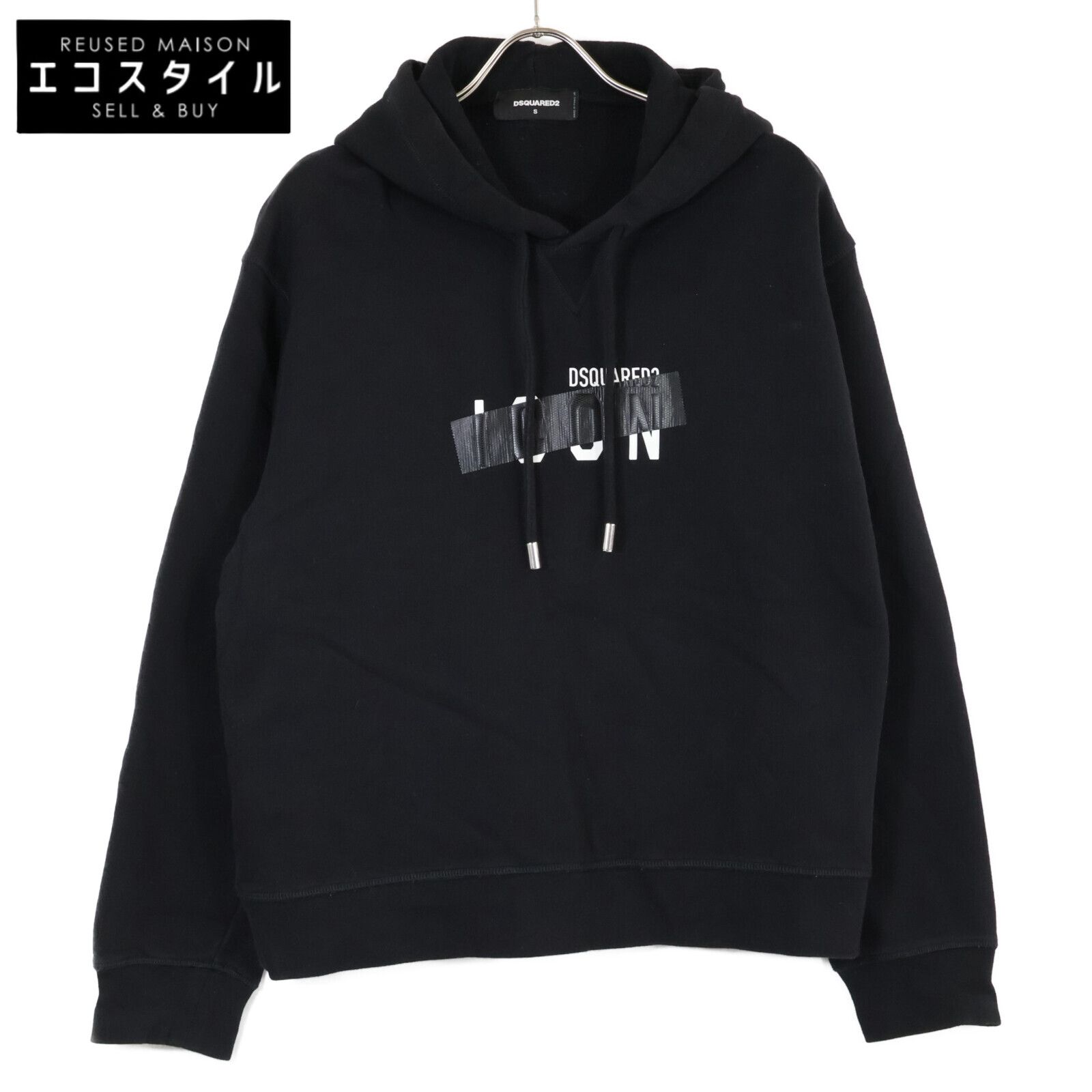 DSQUARED2 ディースクエアード 正規 S80GU0046 Icon Tape Hoodie プルオーバー パーカー| S