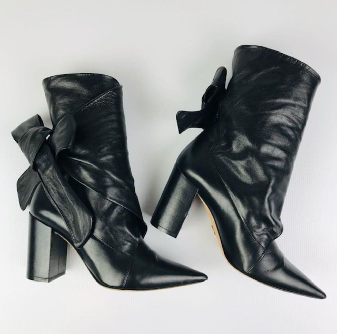 仕事 Christian Dior クリスチャンディオール レディース レザー ラップリボン チャンキーヒール ショートブーツ 36 イタリア製 ブーティ レディースブーツ ブラック 秋冬物 ブランド カジュアル 【90％OFF超高級ブランド】