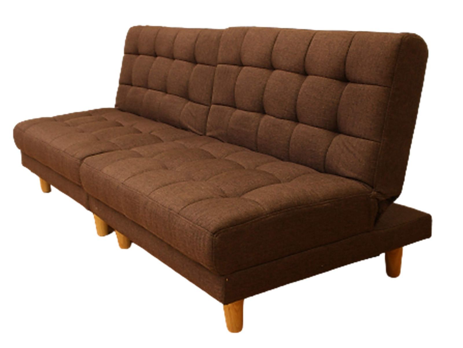新着商品 分割式 幅86×奥行70~90×高さ33~69cm 2人掛け ブラウン 天然木 ローソファ ベッド カウチソファ ソファベッド ビータ Vita