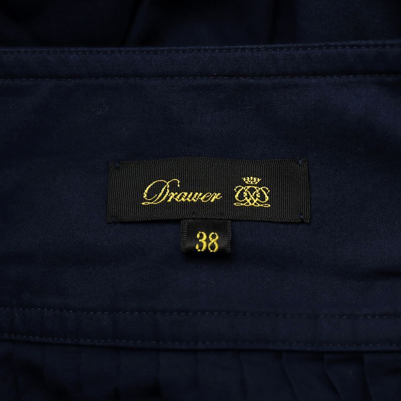 男性に人気！ ドゥロワー 紺 38 コットン ロング丈 ワンピース Drawer トップス