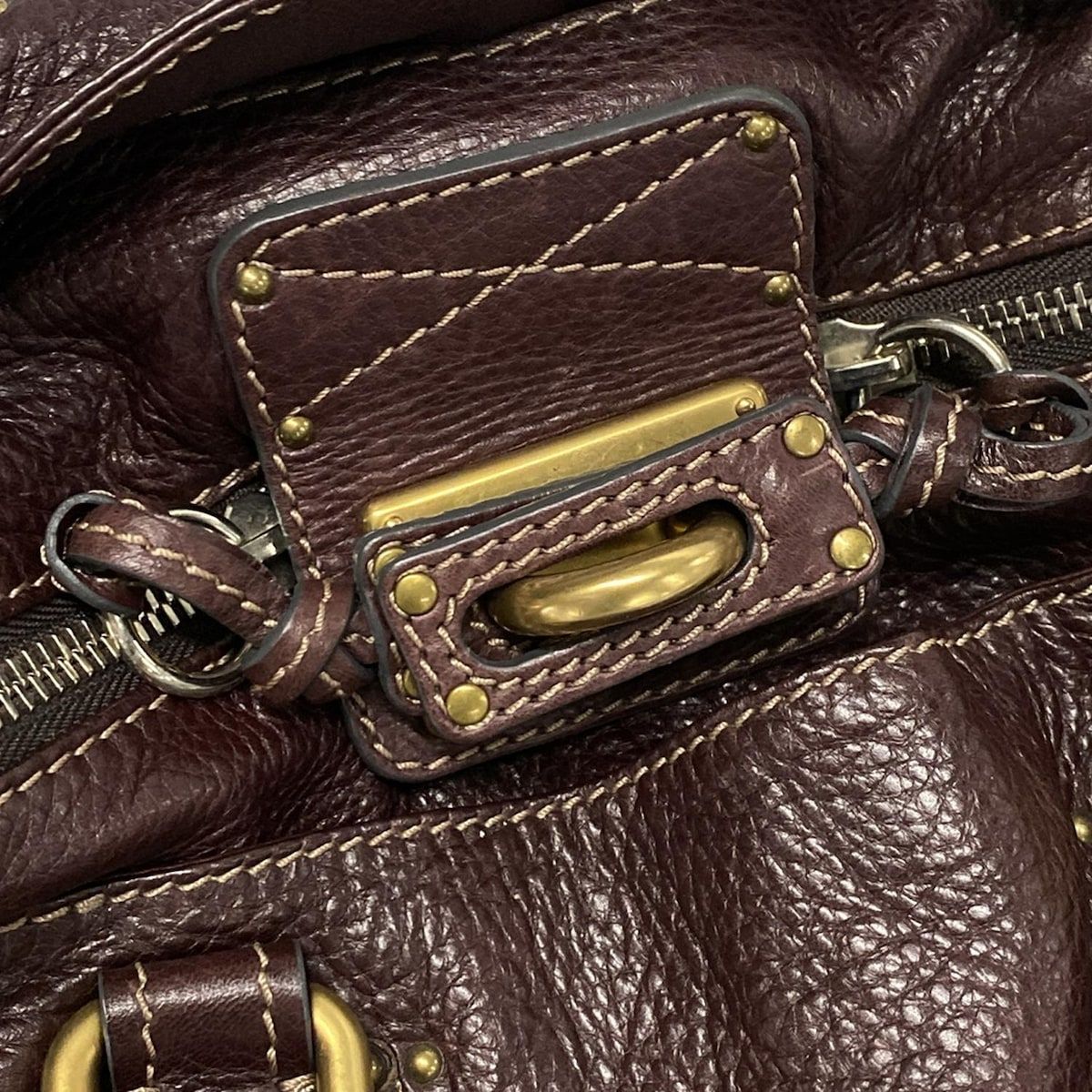 Chloé パティントン南京錠付黒 レザー ハンドバッグギャランティ有り Chloé パティントン南京錠付黒 レザー ハンドバッグギャランティ有り
