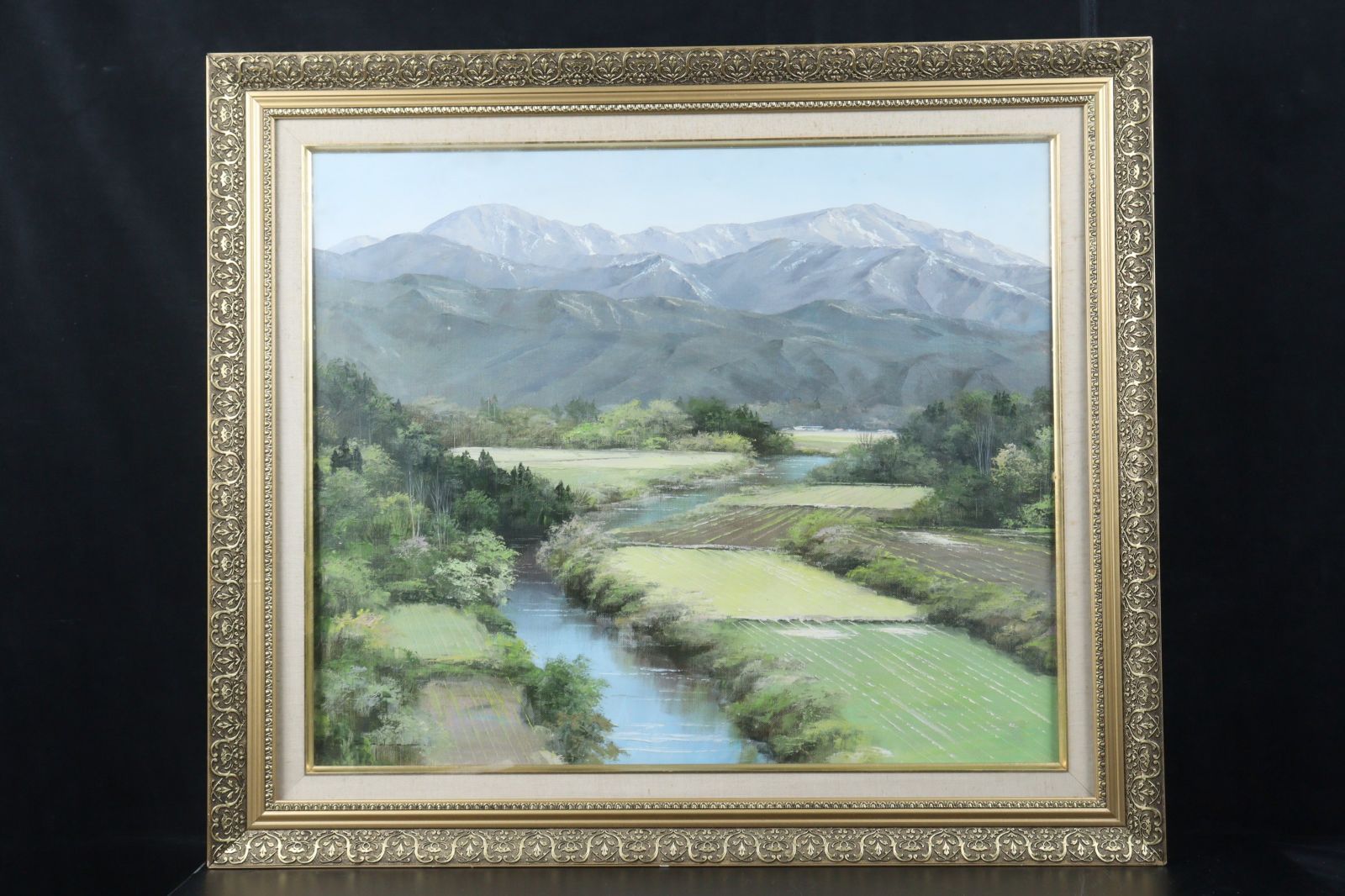 【25175】佐田 光 油彩画 風景画 [越後の山] 肉筆 F6号 額装絵画 25175】佐田 光 油彩画 風景画 [越後の山] 肉筆 F6号 額装絵画